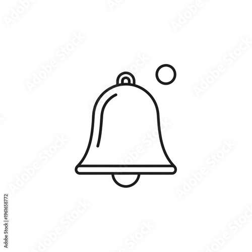 Simple Line Drawing of a Bell.