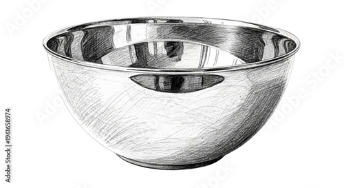 Shiny Metal Mixing Bowl Sketch