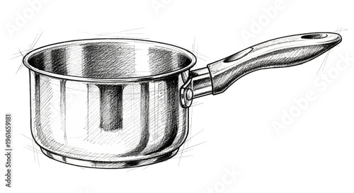 Stainless Steel Saucepan Sketch