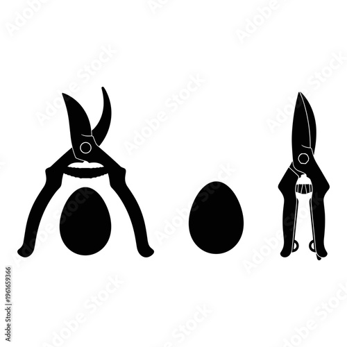 Illustrated pair of pliers and a bolt with a nut in a minimalistic style Vector, illustration