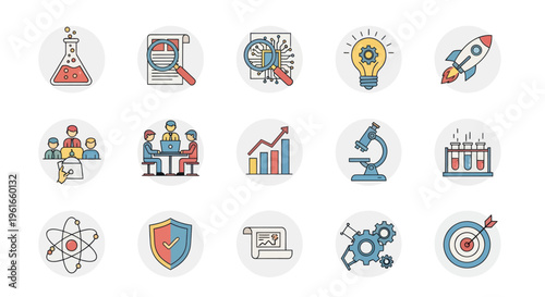 Science, Technology, Innovation, Research, Business Icons Set