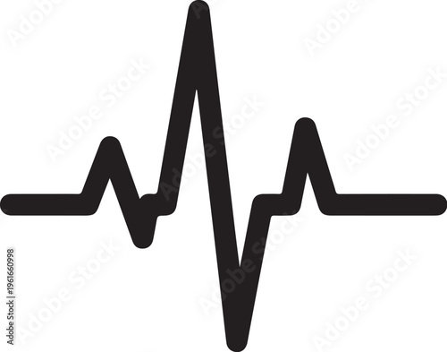 ECG, heart rate, cardiogram, medical waveform, vector icon