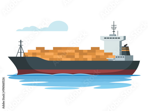 cargo ship in the sea