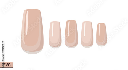 Beige Nail Polish Swatches, Flat Design, Isolated on White Background