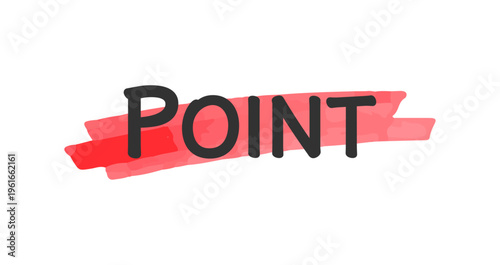 ポイントマーカー見出し 赤テーパー強調ライン素材 Point Marker Tapered Red Highlight Line