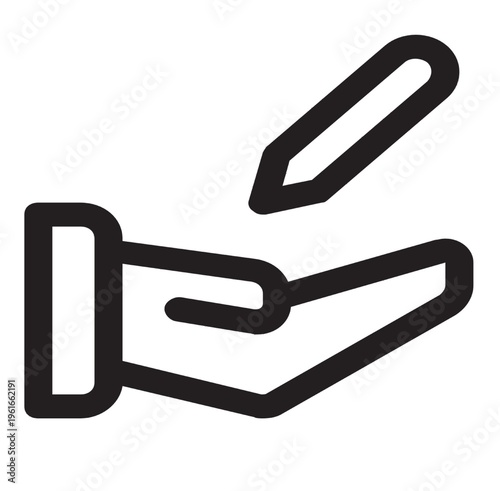 Edit hand icon. Simple illustration of edit hand vector icon for web design isolated on white background