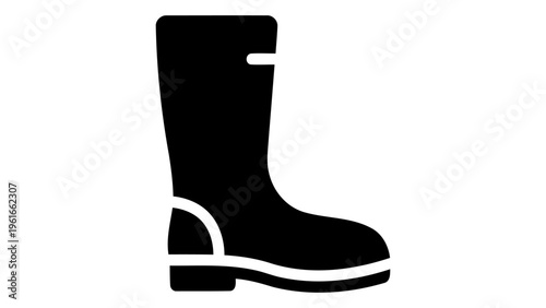 Icon of a rain boot representing waterproof footwear for wet and rainy weather conditions