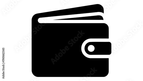 Wallet icon, a simple flat design representing secure storage of cash, cards, and personal essentials for financial tran