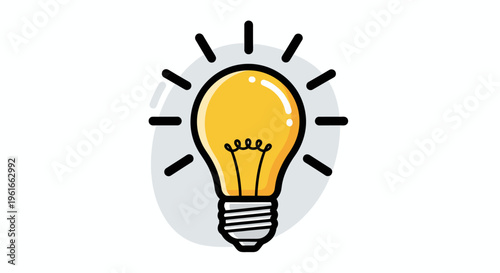 Illustration of a glowing light bulb symbolizing creativity, ideas, and innovation.