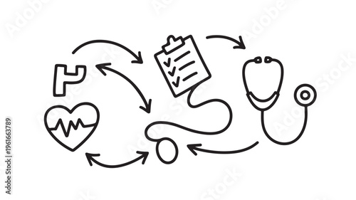 Medical Icons Circulation Healthcare Concept For Health And Wellness Marketing