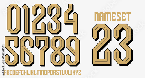 NUMBER SET NAME SET LUXURY RETRO MODERN NAMESET JERSEY