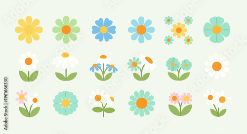 Set of modern smart refrigerators with food and smart screens.