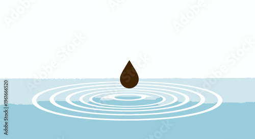 Water ripple, droplet, wave, liquid splash, brown drop
