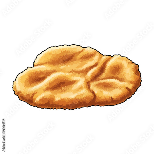 Crispy golden brown fried chicken cutlet, isolated on white background