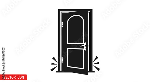 Open Door Silhouette Vector Icon