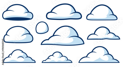Cartoon Clouds Collection - Vector Graphics