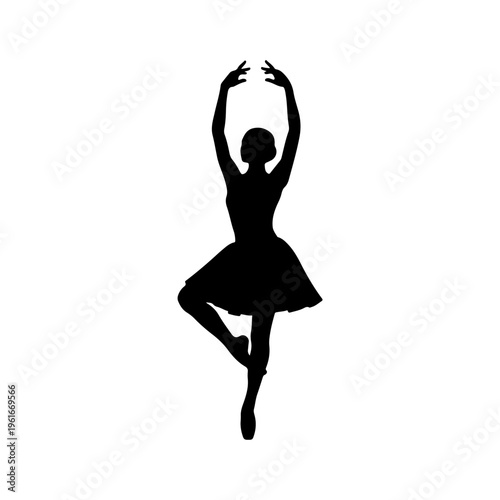 Silhouette of a ballerina in a graceful pose.