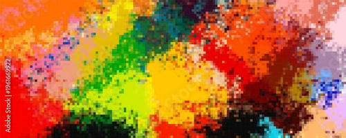 colorful rainbow holi paint color powder explosion isolated white wide panorama background. Eps10