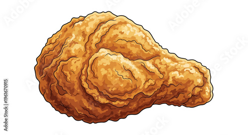 Crispy Fried Chicken Leg Isolated on White Background