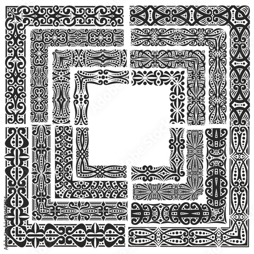 Vector set of black Seamless Corners