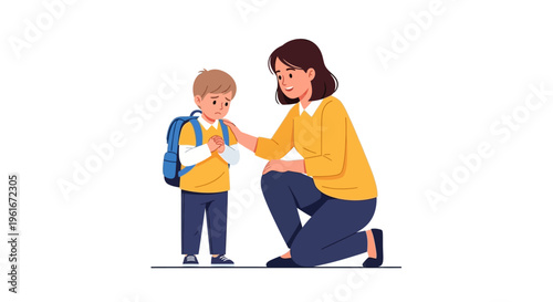 An illustrative scene of a supportive parent offering warmth and understanding to their child, symbolizing emotional security and the strengthening of family bonds during moments of sadness or worry