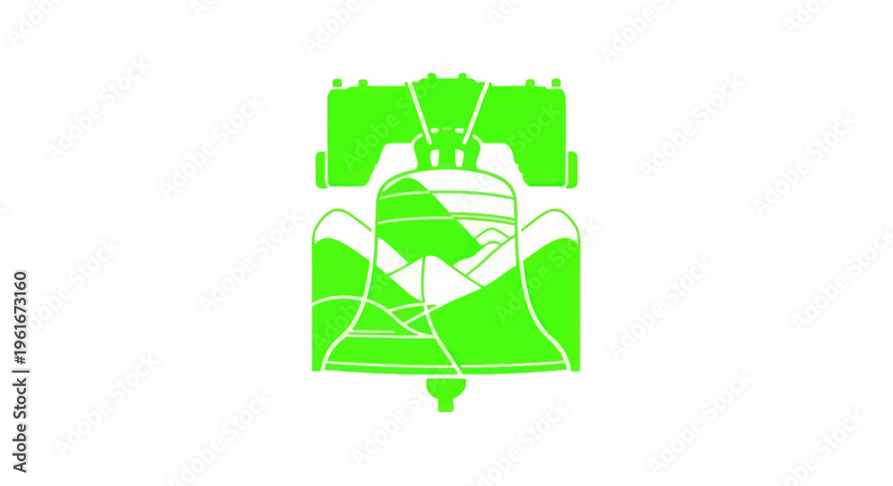 Fototapeta premium Green Formula 1 Car Silhouette with Mountain Landscape Inside