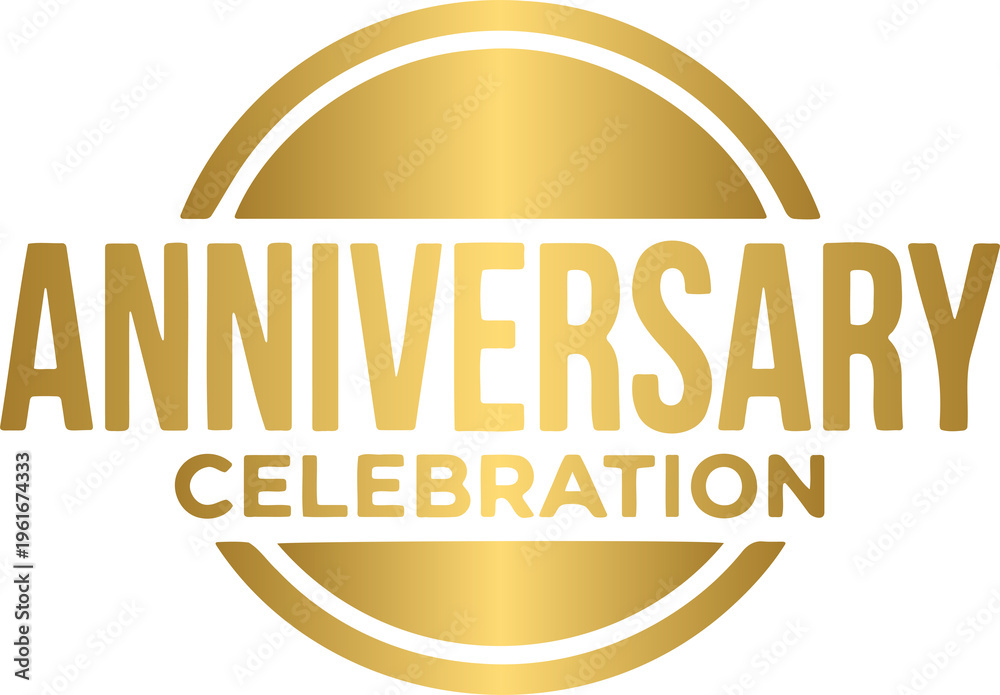 Fototapeta premium Elegant Golden Happy Anniversary Calligraphy