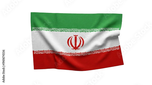 Wallpaper Mural National Waving Flag of Iran Isolated on Black Background with Authentic Emblem and Text Details Torontodigital.ca