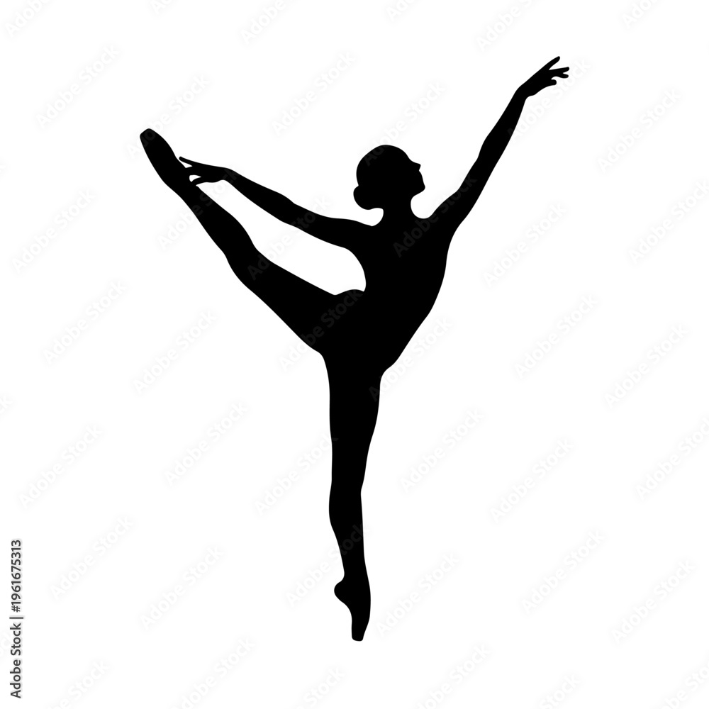 Obraz premium Silhouette of a ballerina in a graceful pose.