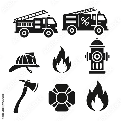 Firefighter Equipment and Vehicles Collection.