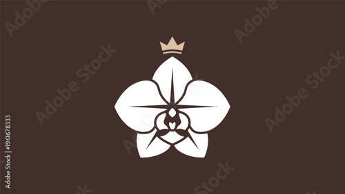 Elegant orchid flower with crown design