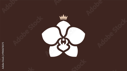 Elegant orchid flower with crown design