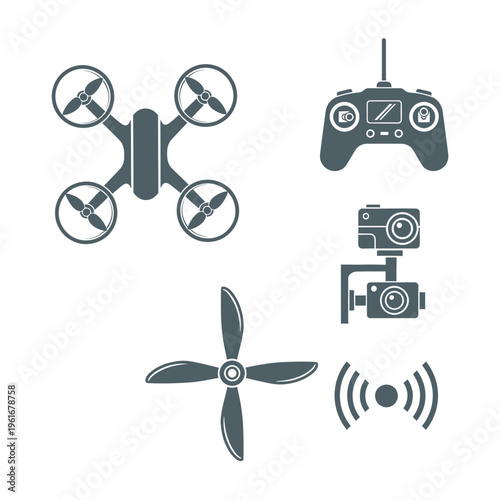 Drone Technology Components and Remote Control.