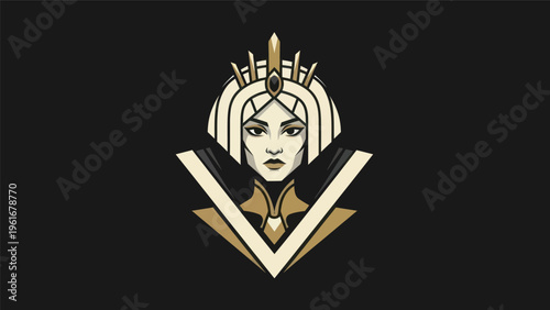 Elegant queen portrait illustration design