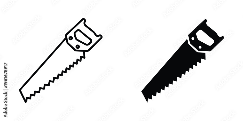 Fototapeta premium Comparison of two different types of hand saws with distinct blade patterns