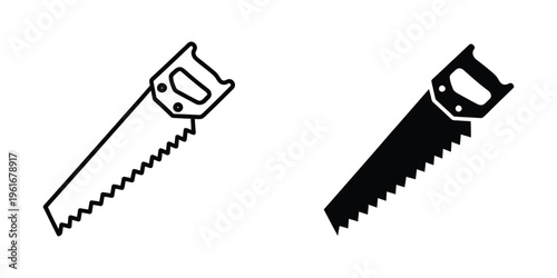 Comparison of two different types of hand saws with distinct blade patterns