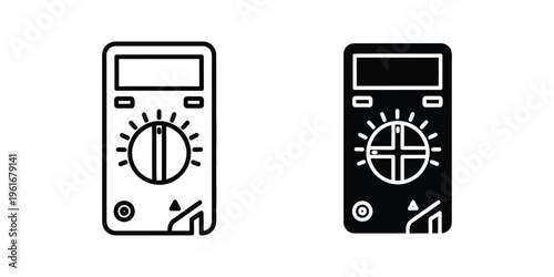 Comparison of a standard and a black-themed multimeter illustration