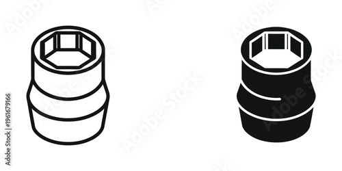 Hexagonal coupling nuts in different color variations for mechanical connections