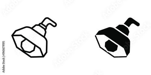 Comparison of a white and black soap dispenser designs with different handle styles