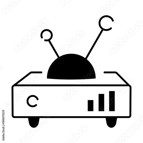 A hand drawn style illustration showing modem

