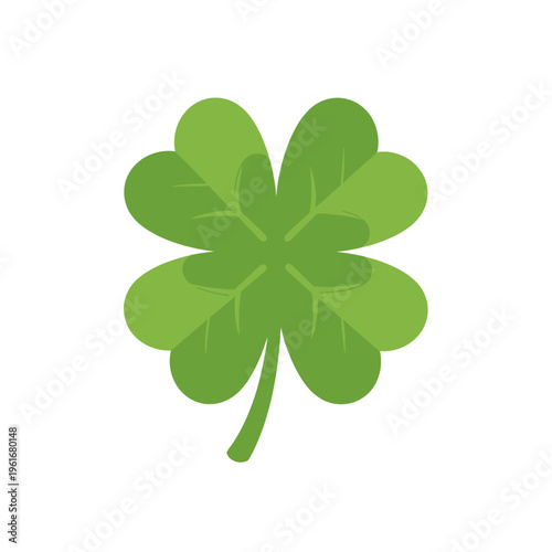 Green Four Leaf Clover Symbol of Luck.
