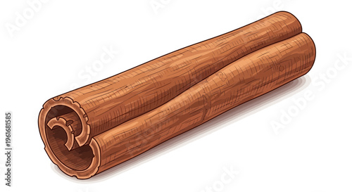 Cinnamon Stick Isolated on White Background
