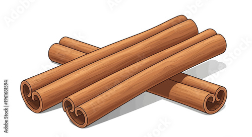 Cinnamon Sticks Pile Isolated White Background