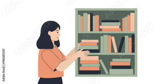 Woman Reaching For a Book.