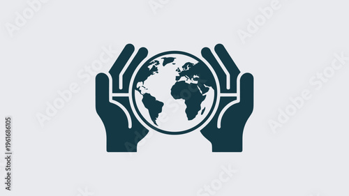 A pair of hands cradling the Earth, symbolizing care and protection for the planet.
