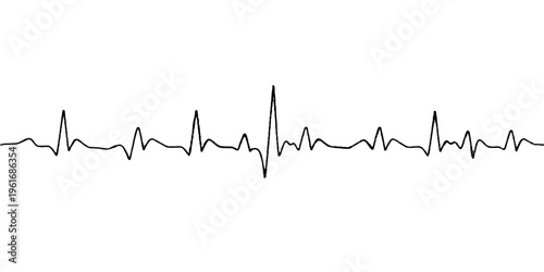 A healthy green pulse line forms a heart shape on a digital electrocardiogram monitor graph to illustrate medical life rate and hospital diagnostic test results in this vector healthcare chart