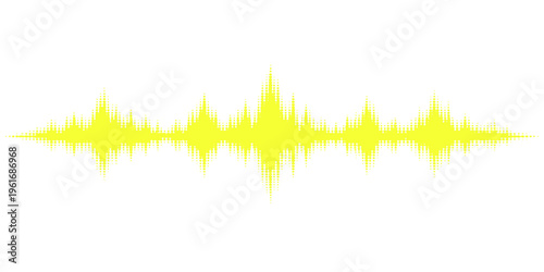 Abstract vector illustration of green grass and a blue digital music waveform design blending nature with audio technology equalizer pulse