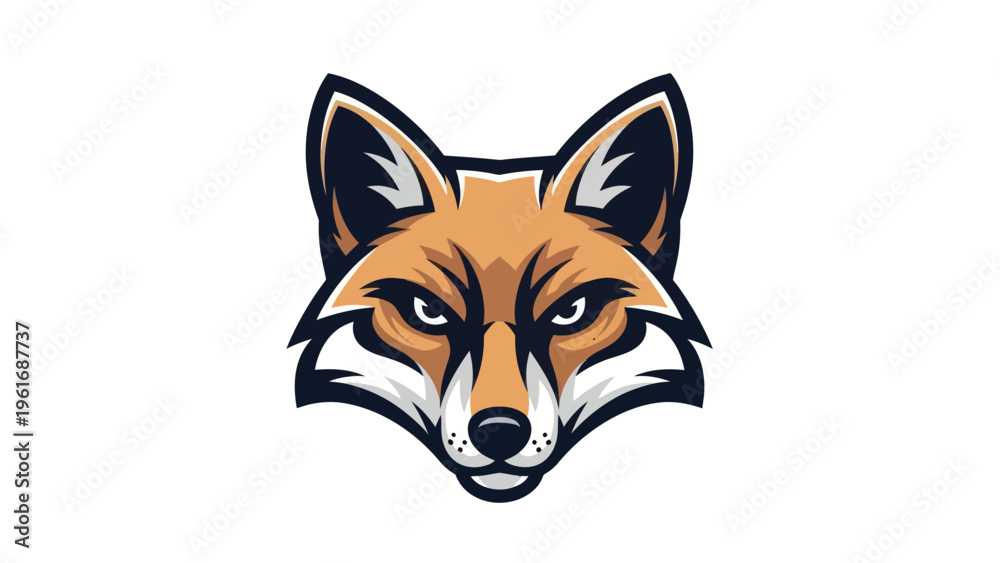 Obraz premium Fox head illustration on white background