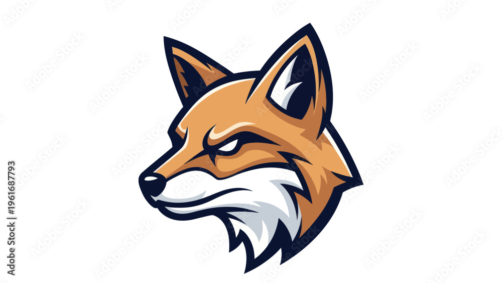 Obraz premium Fox head illustration on white background