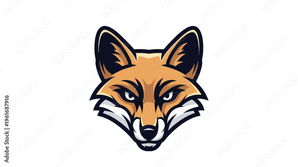 Fototapeta premium Fox head illustration on white background